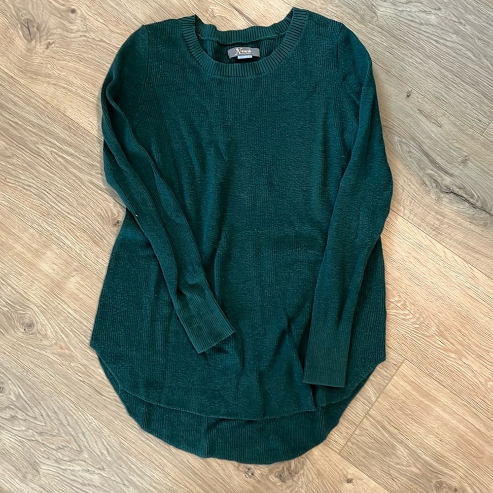 Long dark green sweater